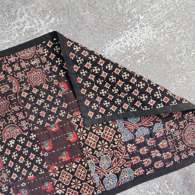 Black Cotton Patchwork Table Mat