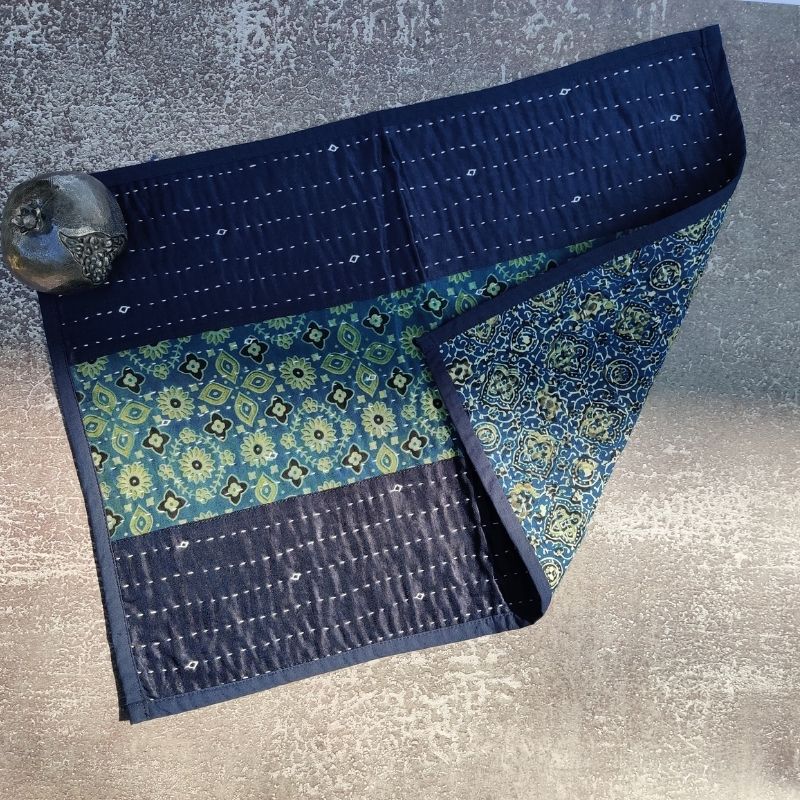 Blue Mashru Patchwork Table Mat