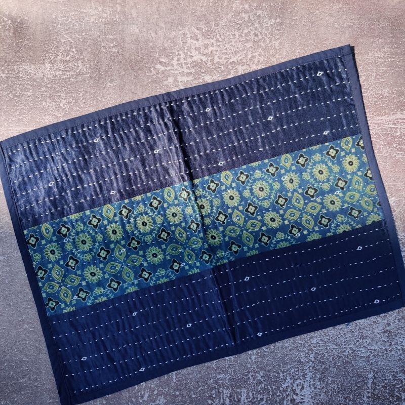 Blue Mashru Patchwork Table Mat