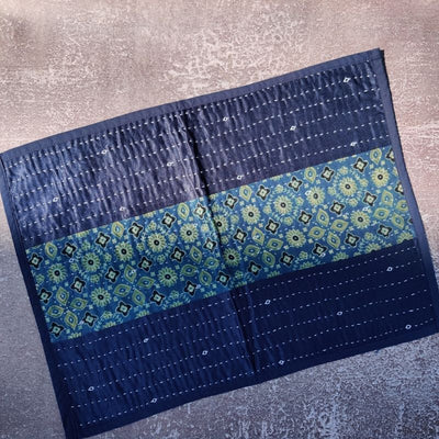 Blue Mashru Patchwork Table Mat