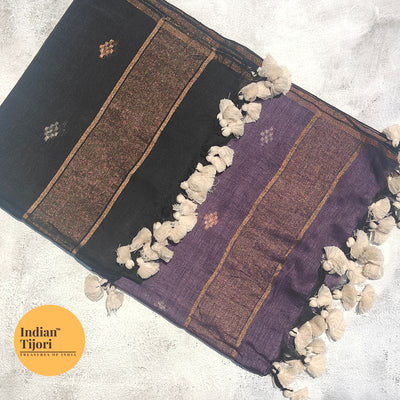 Aadhila Handloom Jamdani Linen Cotton Stole