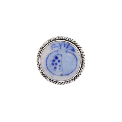 Gulnaar Blue Pottery Silver Ring