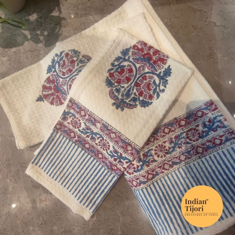 Phalya Handblock Towel Set