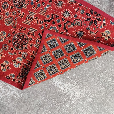 Red Cotton Patchwork Table Mat