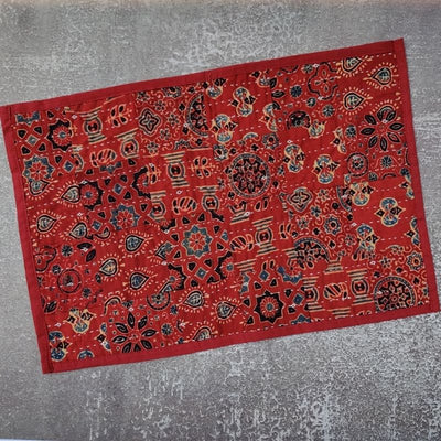 Red Cotton Patchwork Table Mat