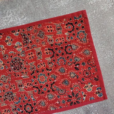 Red Cotton Patchwork Table Mat