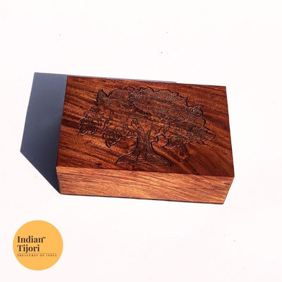 Tree of Life Brass Inlay Wooden Box (Medium)