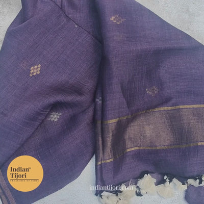 Aadhila Handloom Jamdani Linen Cotton Stole