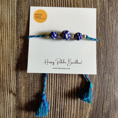 Blue Patwa & Blue Pottery Rakhi