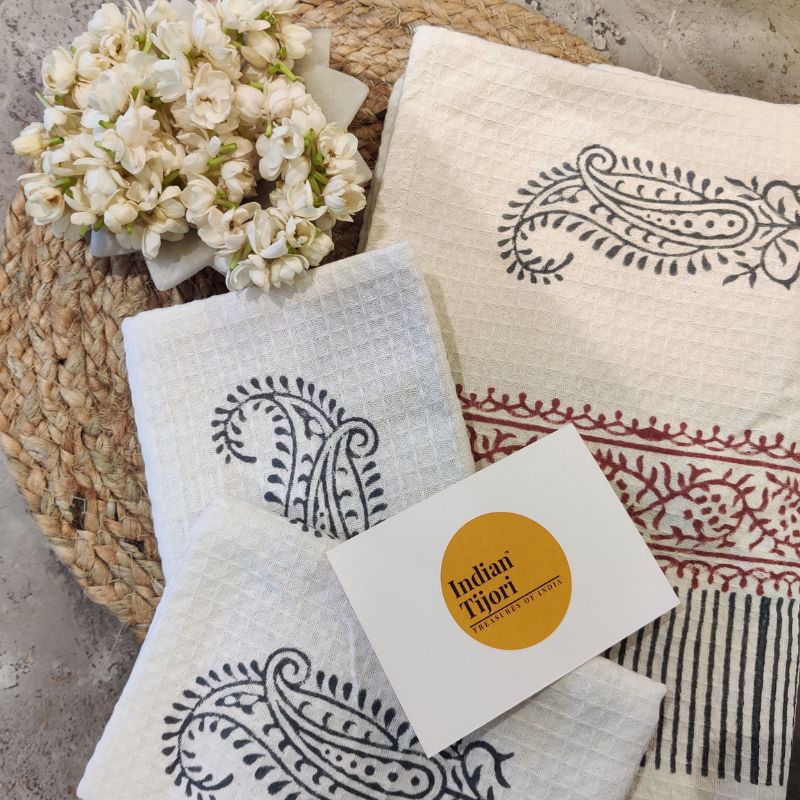 The Ambi Handblock Towel Set