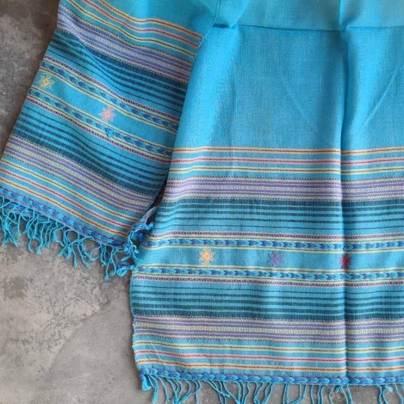 The Kan Chand Sky Blue Kutch Stole