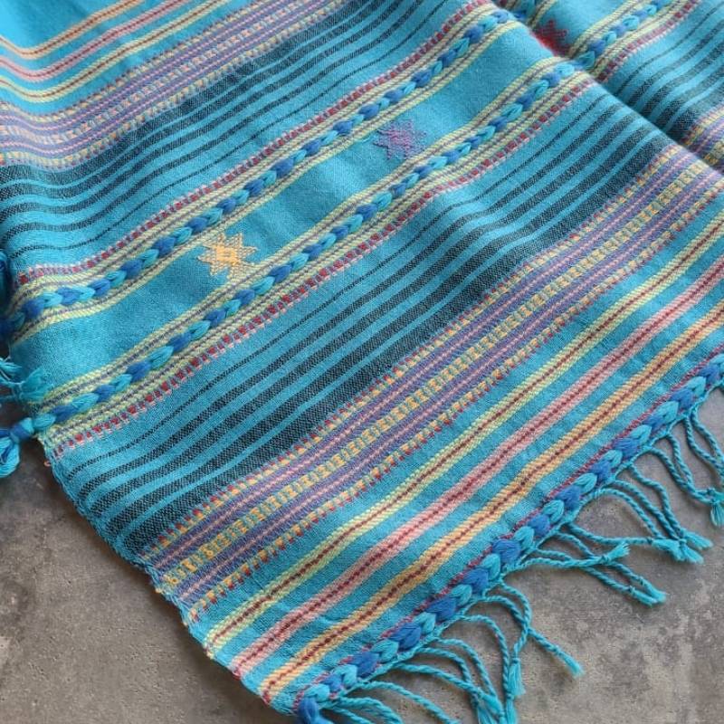 The Kan Chand Sky Blue Kutch Stole